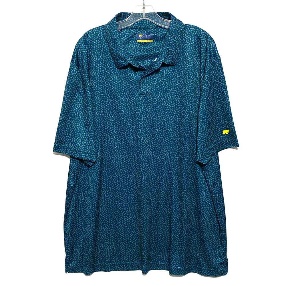 Jack Nicklaus Geometric Golf Performance Polo Shirt Men XXL Resort Preppy Casual